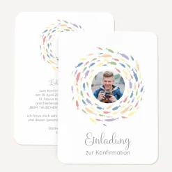 Einladung Konfirmation runde Ecken