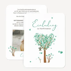 Einladung Konfirmation runde Ecken