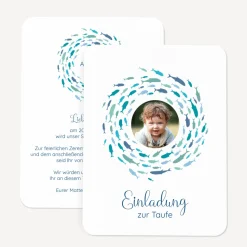 Einladung Taufe runde Ecken 