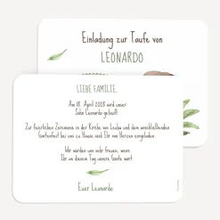 Einladung Taufe runde Ecken "Löwe Leo"