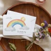 Einladung Taufe runde Ecken "Wolke mit Regenbogen"