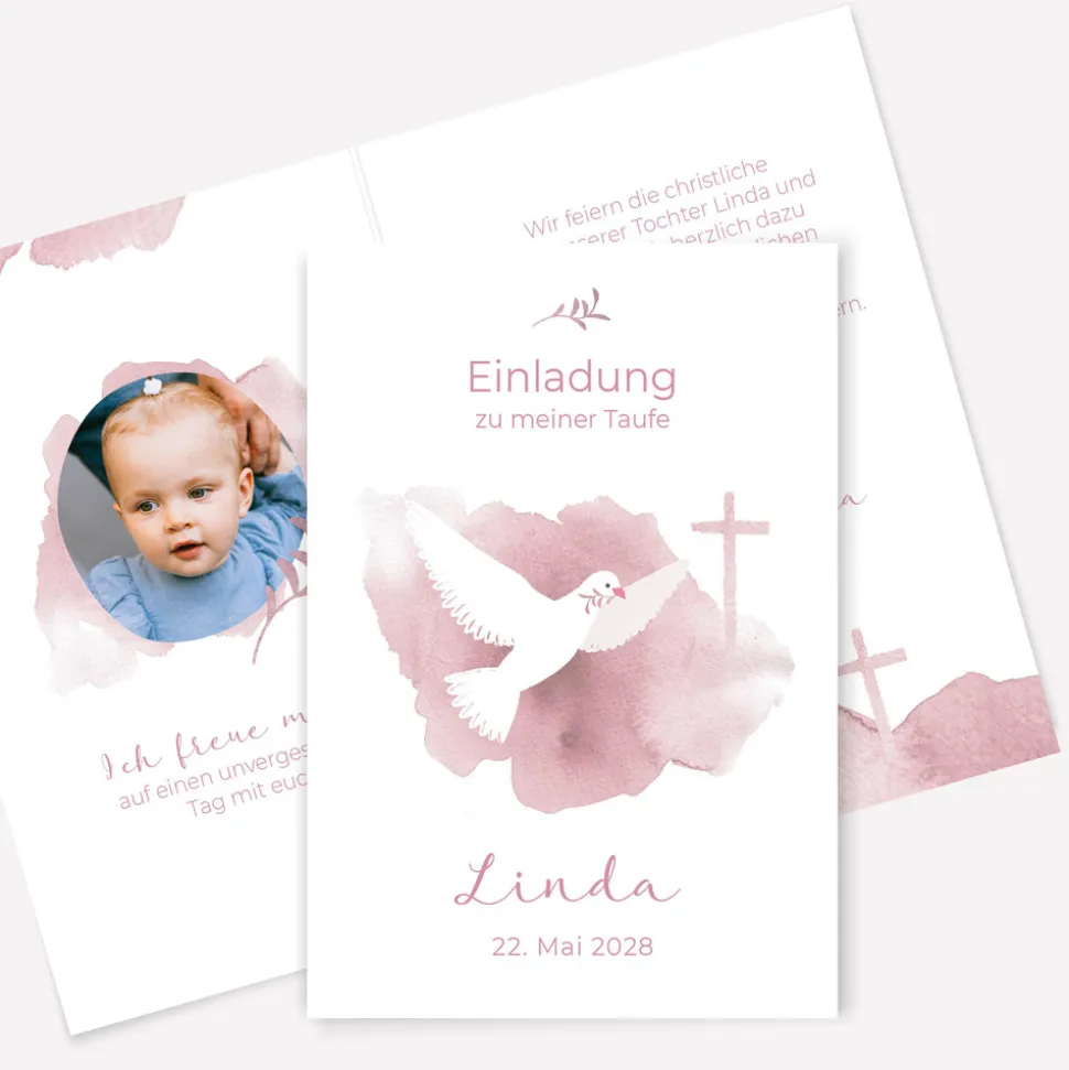 Einladung Taufe "Taube"