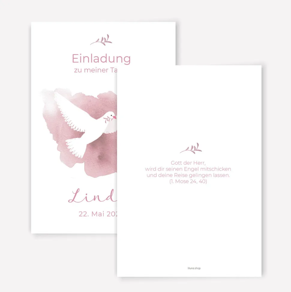 Einladung Taufe "Taube"