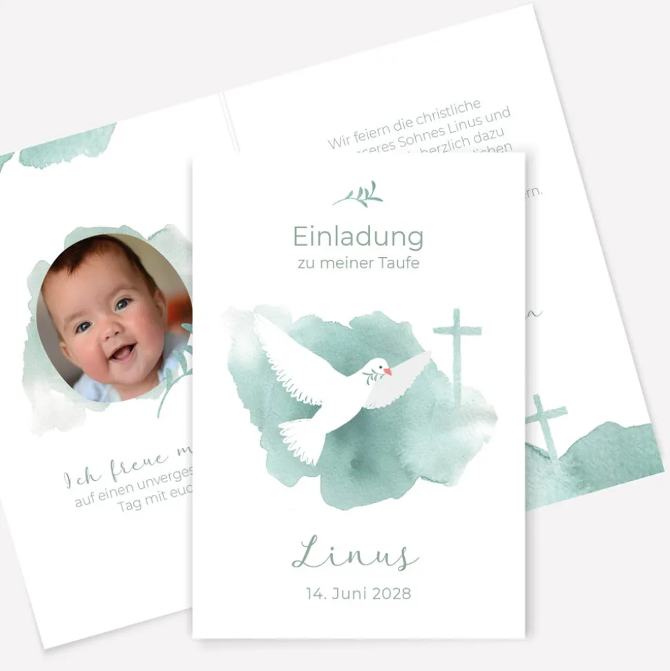 Einladung Taufe "Taube"