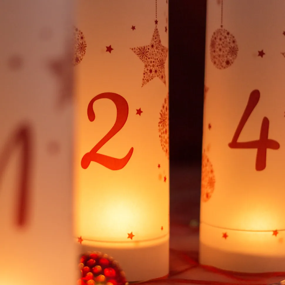 4er Set Adventswindlichter