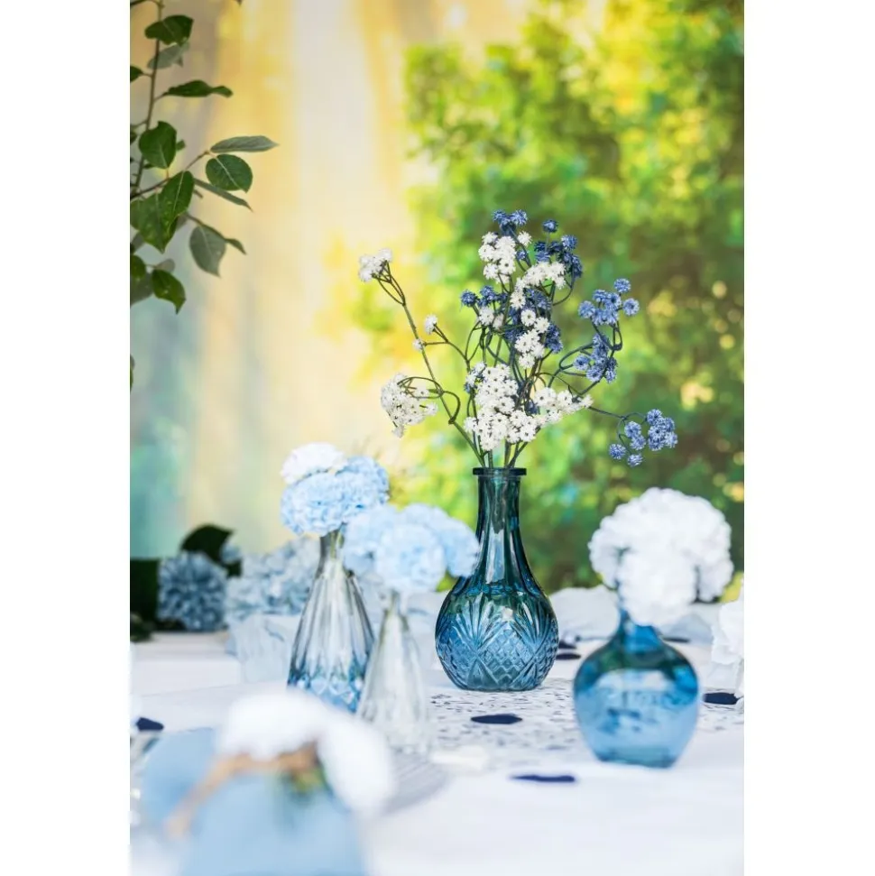 Flaschenvase Vintage blau 10 x 18 cm