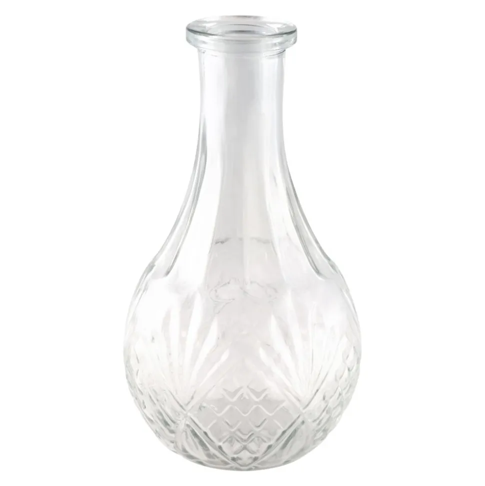 Flaschenvase Vintage transparent 10 x 18 cm