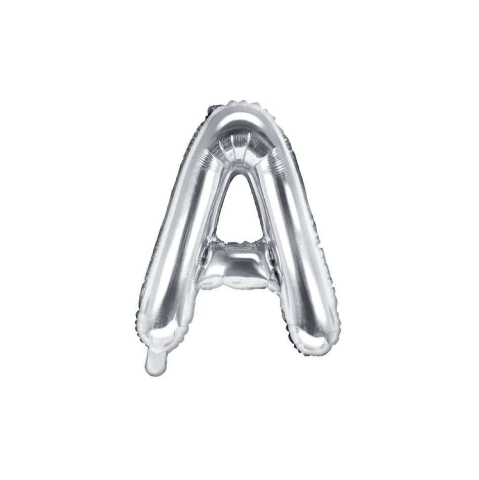 Folienballon Buchstabe "A" silber 35 cm