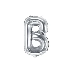Folienballon Buchstabe "B" silber 35 cm
