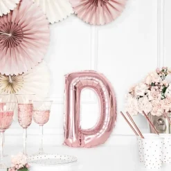 Folienballon Buchstabe "D" roségold 35 cm
