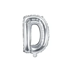 Folienballon Buchstabe "D" silber 35 cm