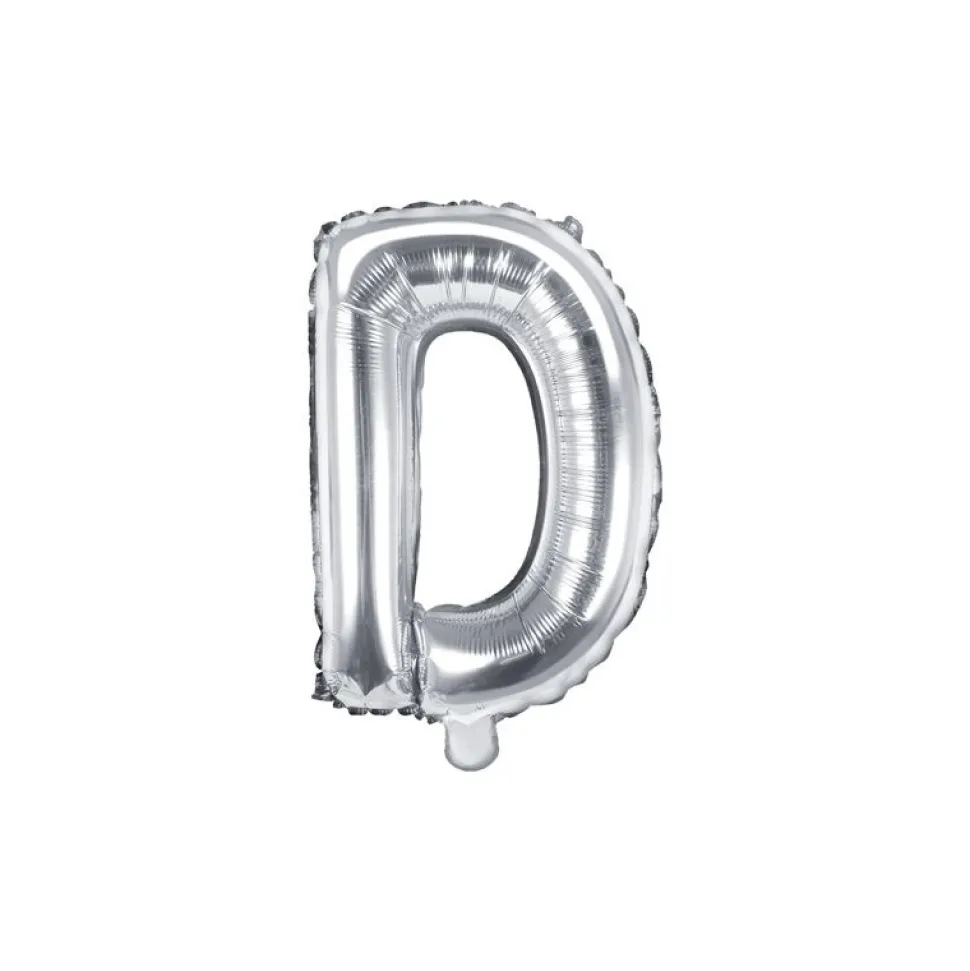 Folienballon Buchstabe "D" silber 35 cm
