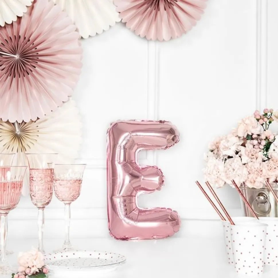 Folienballon Buchstabe "E" roségold 35 cm