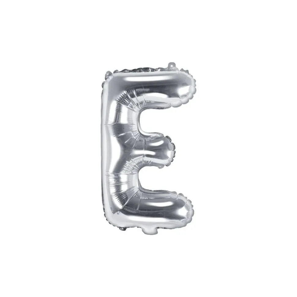 Folienballon Buchstabe "E" silber 35 cm