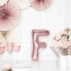 Folienballon Buchstabe "F" roségold 35 cm