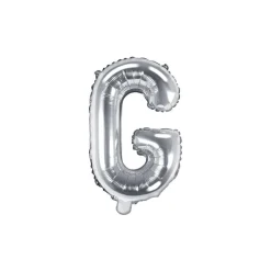 Folienballon Buchstabe "G" silber 35 cm