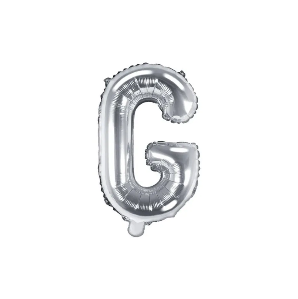 Folienballon Buchstabe "G" silber 35 cm