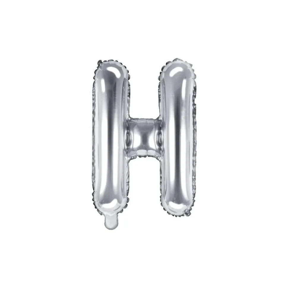 Folienballon Buchstabe "H" silber 35 cm