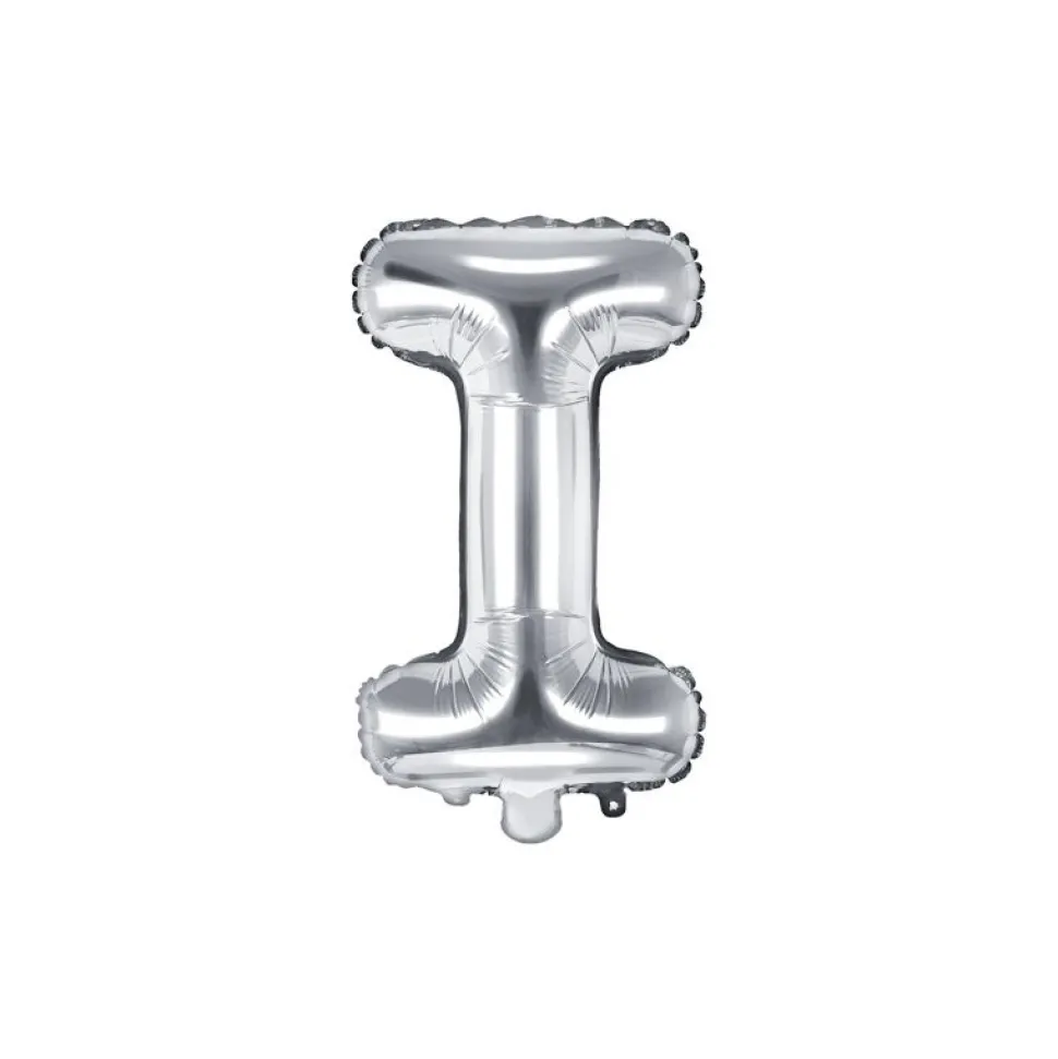 Folienballon Buchstabe "I" silber 35 cm