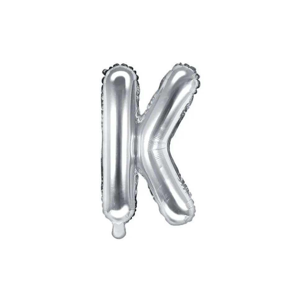 Folienballon Buchstabe "K" silber 35 cm