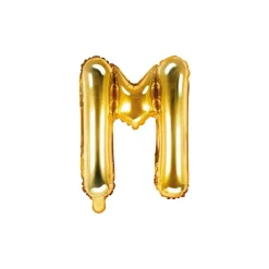 Folienballon Buchstabe "M" gold 35 cm
