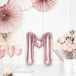 Folienballon Buchstabe "M" roségold 35 cm