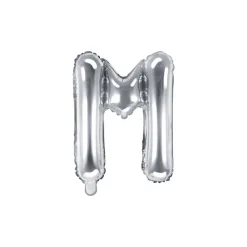 Folienballon Buchstabe "M" silber 35 cm