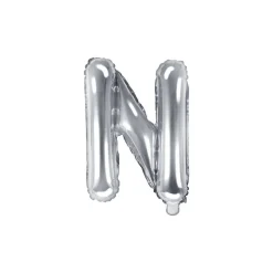 Folienballon Buchstabe "N" silber 35 cm