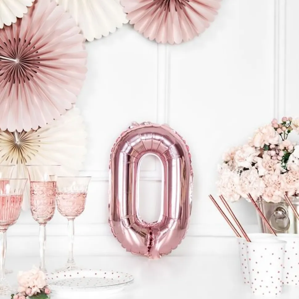 Folienballon Buchstabe "O" roségold 35 cm