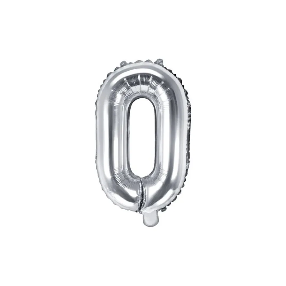 Folienballon Buchstabe "O" silber 35 cm