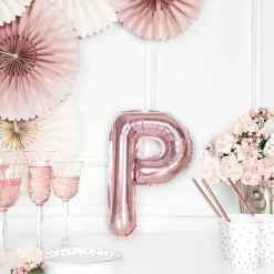Folienballon Buchstabe "P" roségold 35 cm