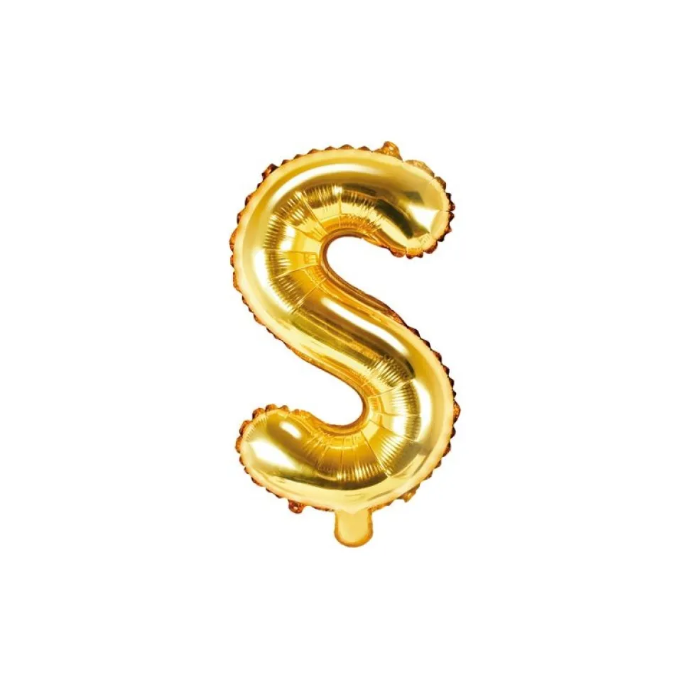 Folienballon Buchstabe "S" gold 35 cm