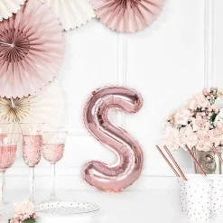 Folienballon Buchstabe "S" roségold 35 cm