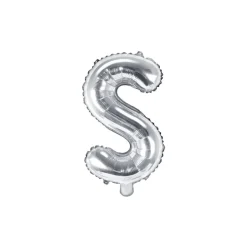 Folienballon Buchstabe "S" silber 35 cm