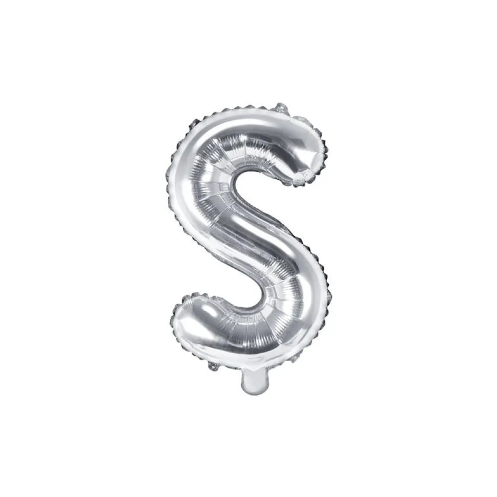Folienballon Buchstabe "S" silber 35 cm