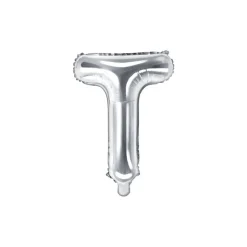 Folienballon Buchstabe "T" silber 35 cm