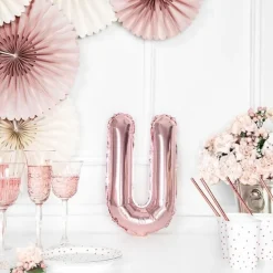 Folienballon Buchstabe "U" roségold 35 cm