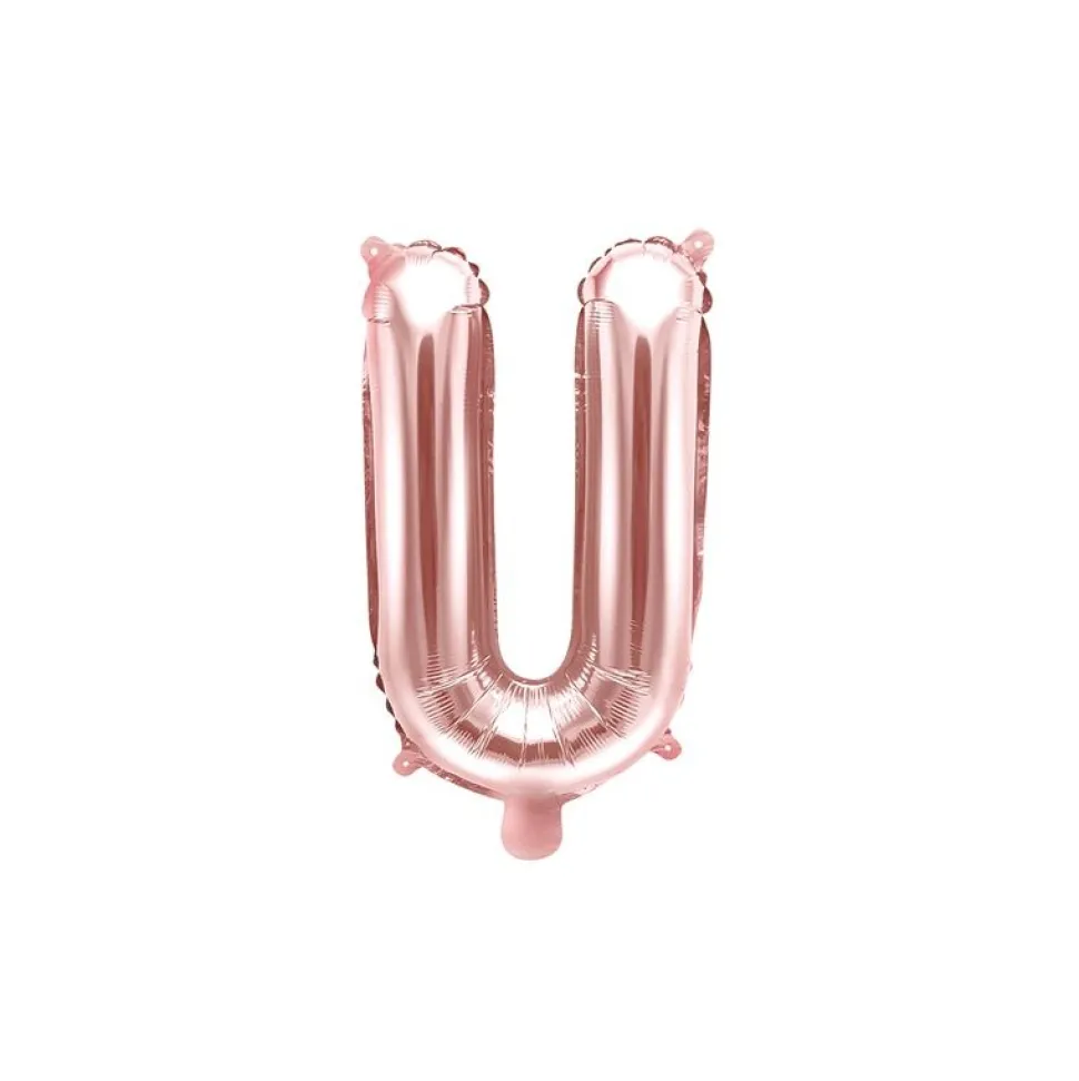 Folienballon Buchstabe "U" roségold 35 cm