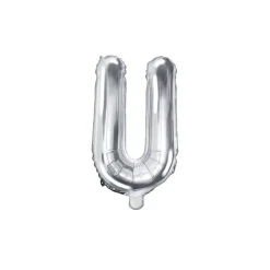 Folienballon Buchstabe "U" silber 35 cm