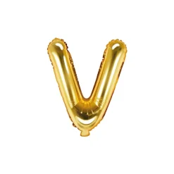 Folienballon Buchstabe "V" gold 35 cm