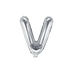 Folienballon Buchstabe "V" silber 35 cm