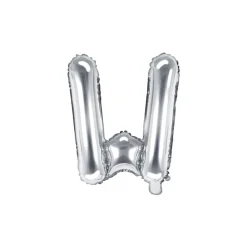 Folienballon Buchstabe "W" silber 35 cm