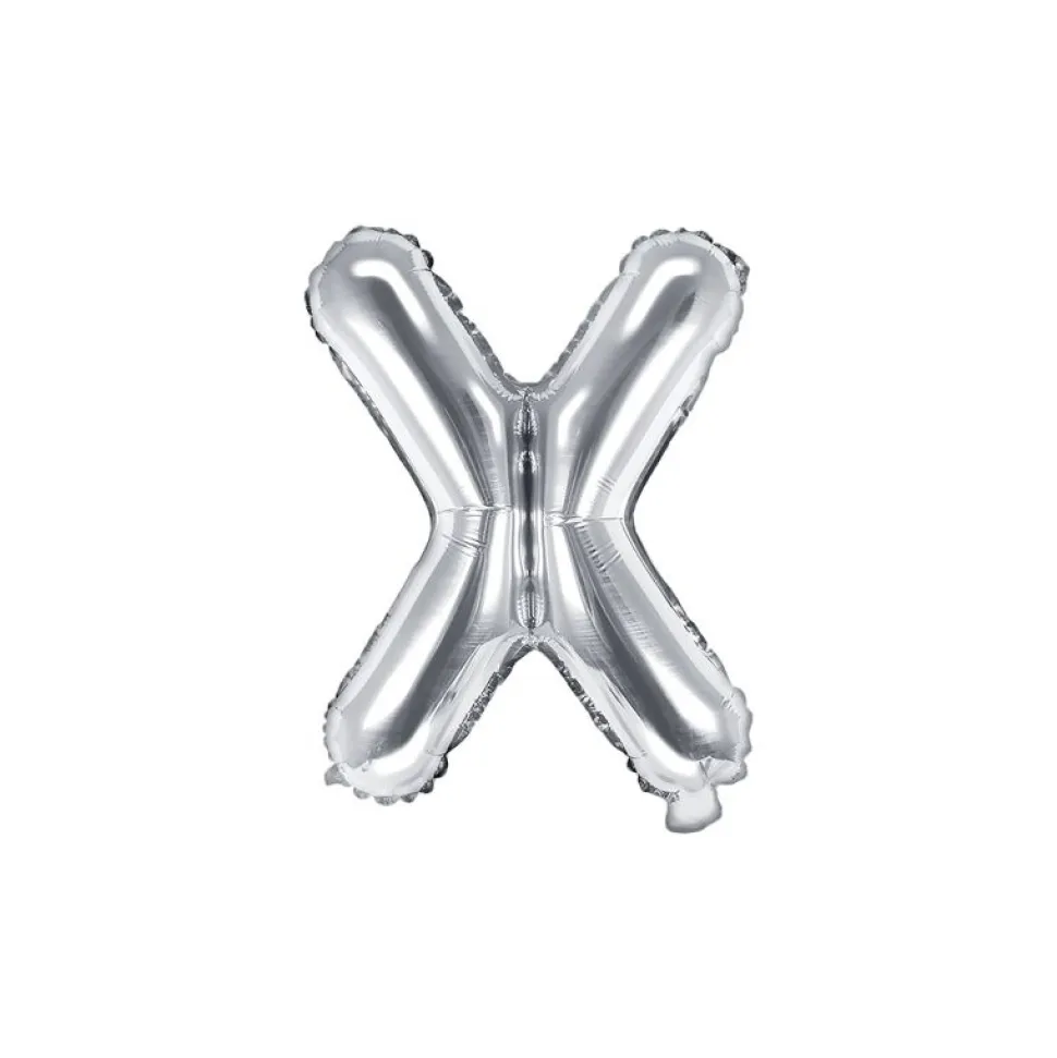 Folienballon Buchstabe "X" silber 35 cm