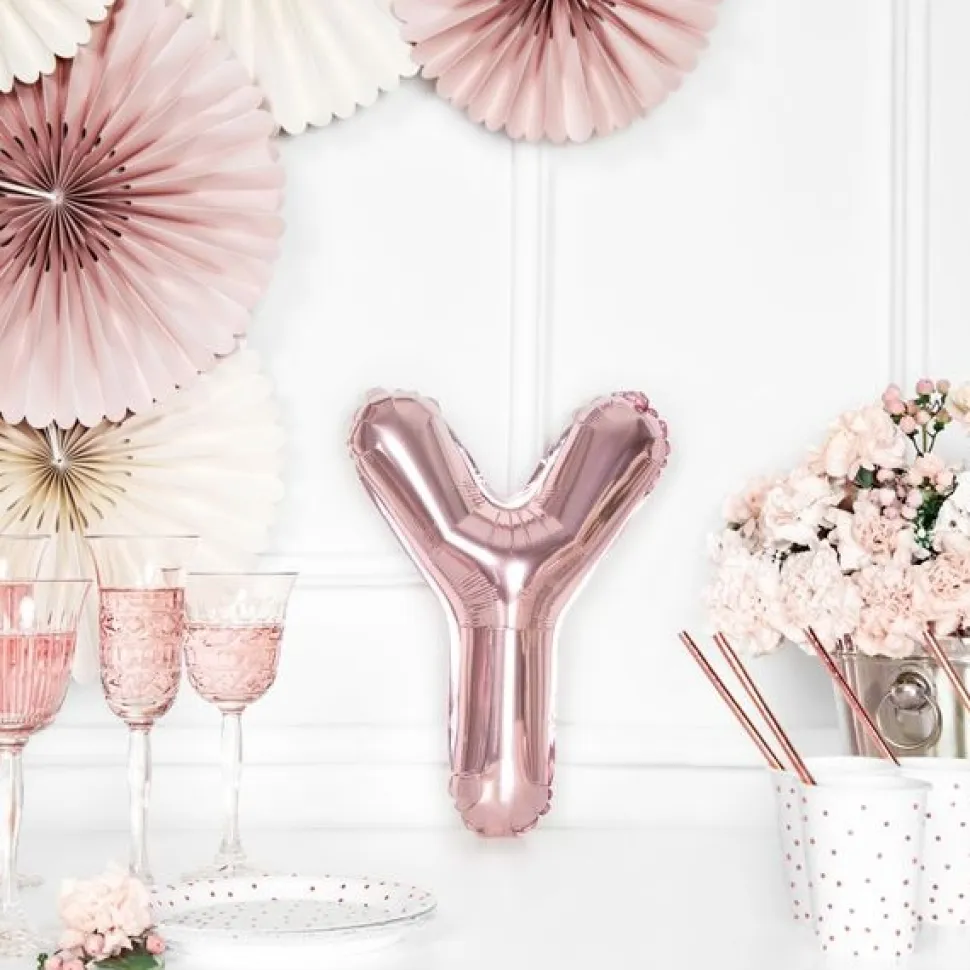 Folienballon Buchstabe "Y" roségold 35 cm