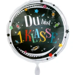 Folienballon Einschulung "Du bist 1. Klasse" Ø 45cm