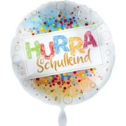 Folienballon Einschulung "Hurra Schulkind" Ø 45cm