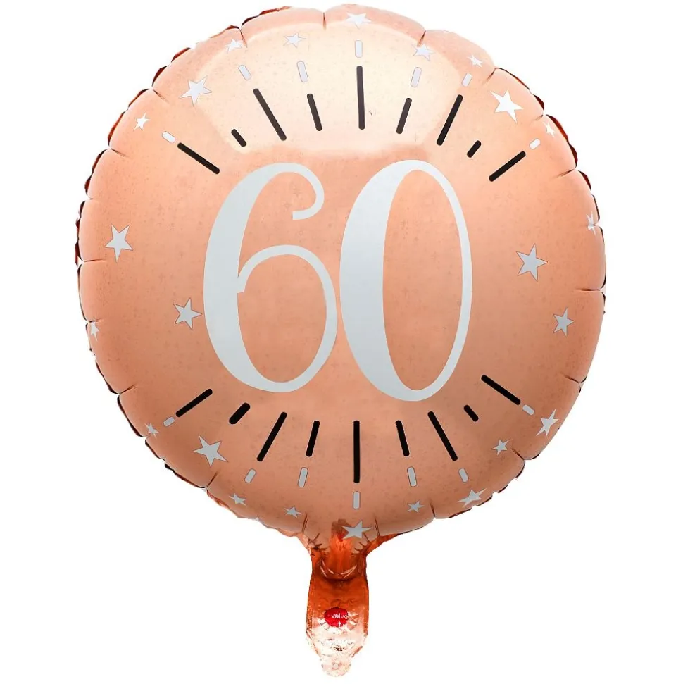 Folienballon "60. Geburtstag" roségold Ø 45 cm