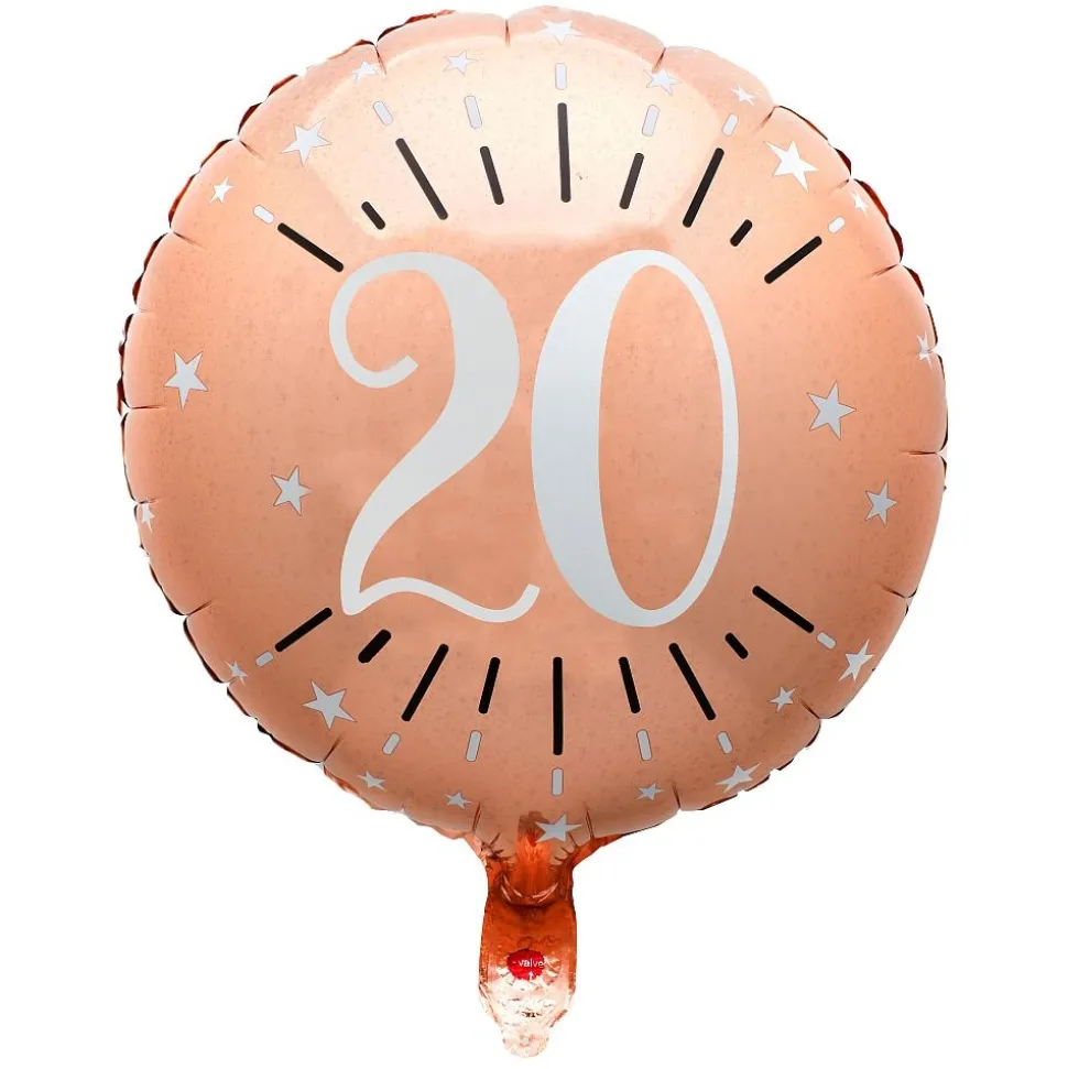 Folienballon "20. Geburtstag" roségold Ø 45 cm