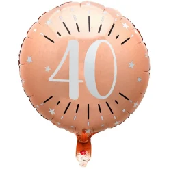 Folienballon "40. Geburtstag" roségold Ø 45 cm