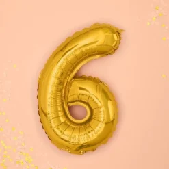 Folienballon "6" gold 35cm